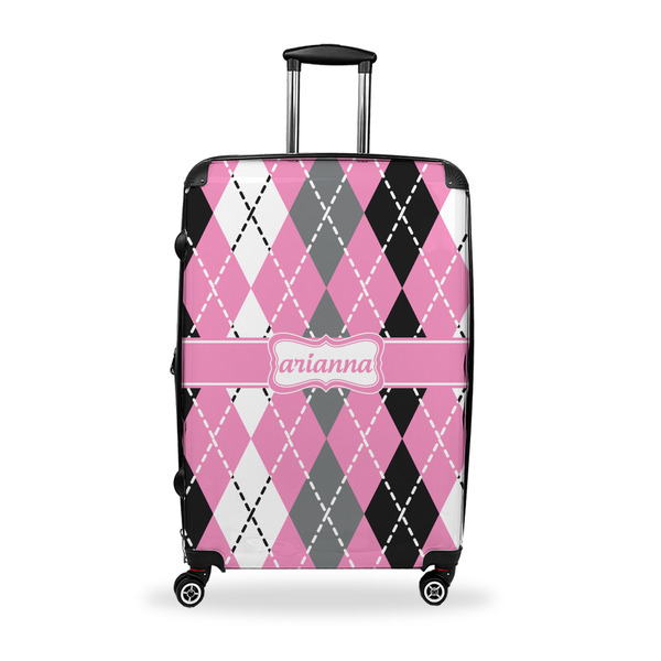 Custom Argyle Suitcase - 28" Large - Checked w/ Name or Text