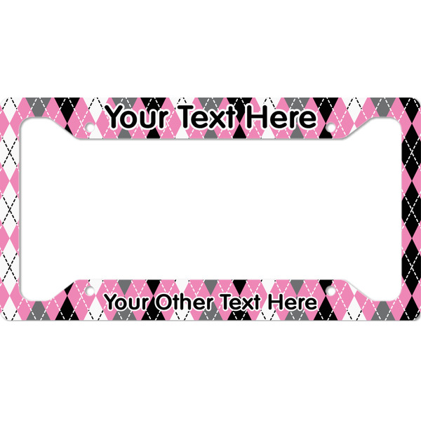 Custom Argyle License Plate Frame - Style A (Personalized)