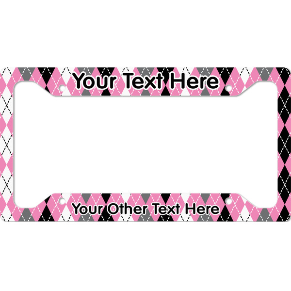 Custom Argyle License Plate Frame - Style A (Personalized)