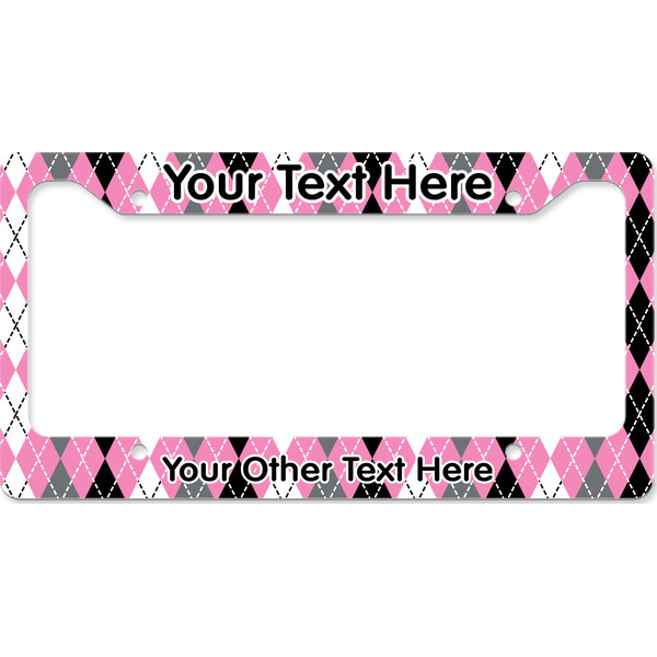 Custom Argyle License Plate Frame - Style B (Personalized)
