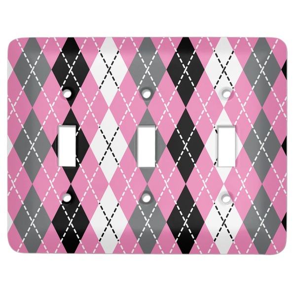 Custom Argyle Light Switch Cover (3 Toggle Plate)