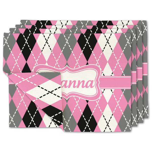 Custom Argyle Linen Placemat w/ Name or Text