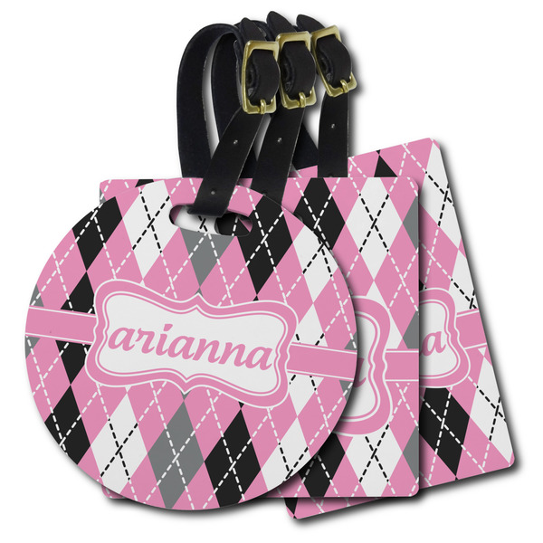 Custom Argyle Plastic Luggage Tag (Personalized)