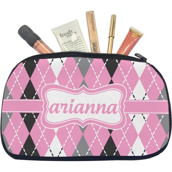 Custom Argyle Makeup / Cosmetic Bag - Medium (Personalized)