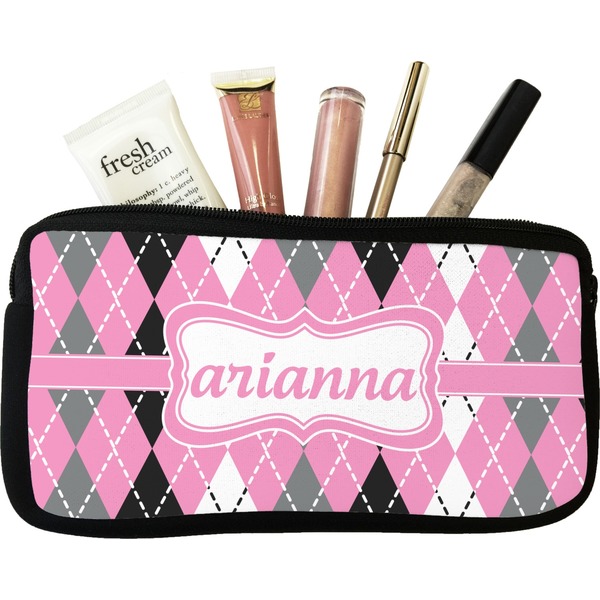 Custom Argyle Makeup / Cosmetic Bag - Small (Personalized)