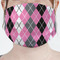 Argyle Mask - Pleated (new) Front View on Girl