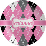 Argyle Melamine Salad Plate - 8" (Personalized)