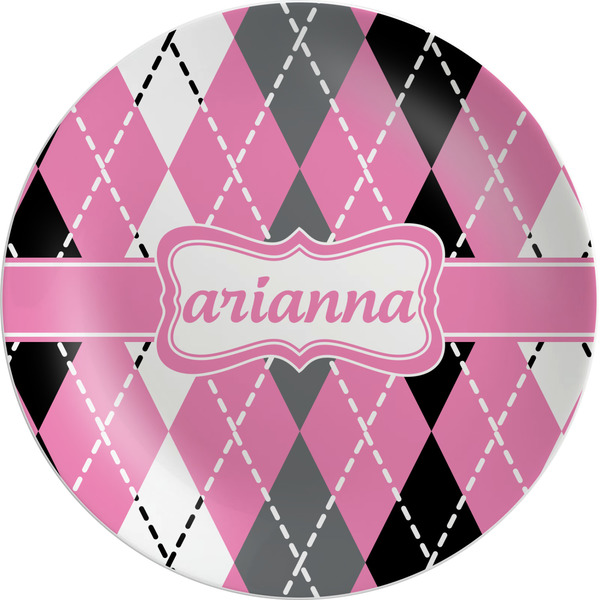 Custom Argyle Melamine Salad Plate - 8" (Personalized)