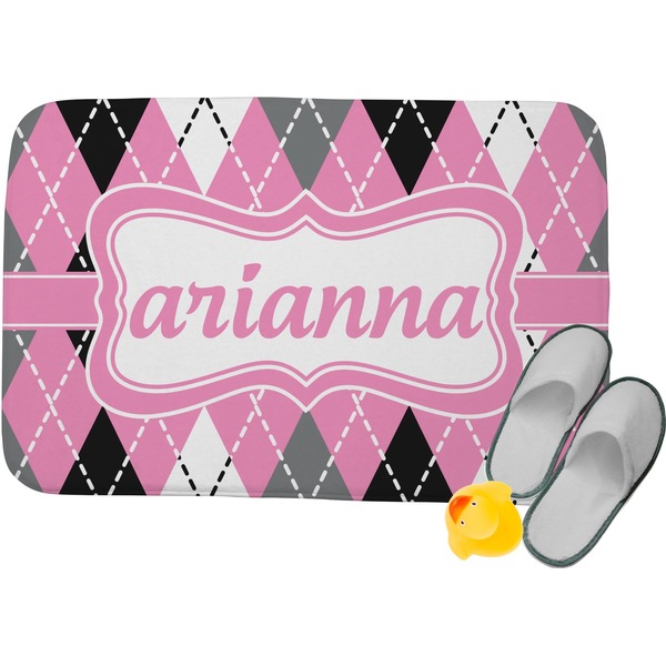 Custom Argyle Memory Foam Bath Mat - 34"x21" (Personalized)