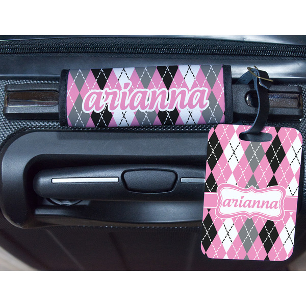 Argyle Metal Luggage Tag & Handle Wrap - In Context