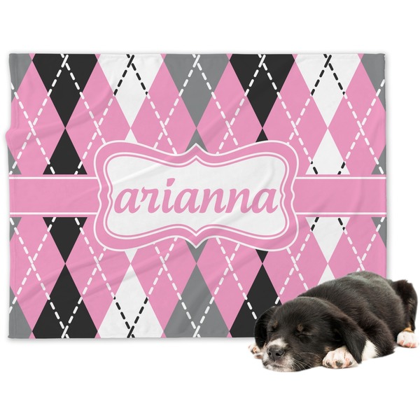 Custom Argyle Dog Blanket (Personalized)
