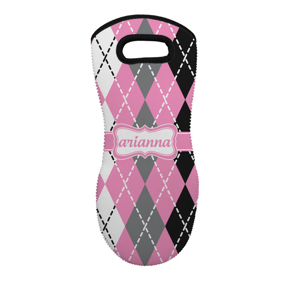Custom Argyle Neoprene Oven Mitt - Single w/ Name or Text