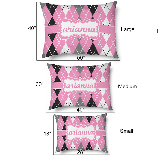 Argyle Outdoor Dog Beds - SIZE CHART