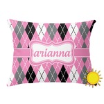 Argyle Outdoor Throw Pillow (Rectangular) (Personalized)