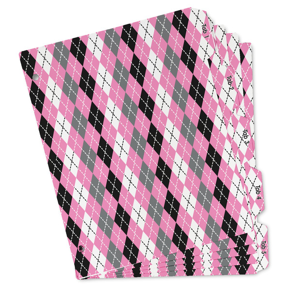 Custom Argyle Binder Tab Divider - Set of 5 (Personalized)