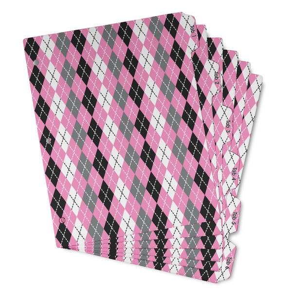 Custom Argyle Binder Tab Divider - Set of 6 (Personalized)