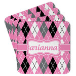 Argyle Paper Coasters w/ Name or Text
