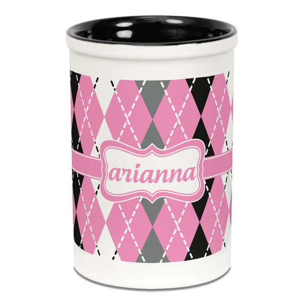 Argyle Pencil Holder - Black