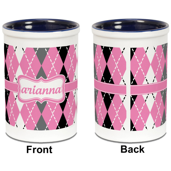 Argyle Pencil Holder - Blue - approval