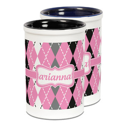 Argyle Ceramic Pencil Holder - Large