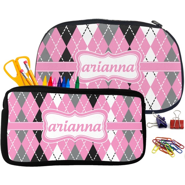 Argyle Pencil / School Supplies Bags Small and Medium