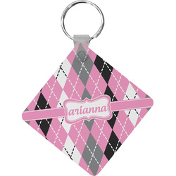 Argyle Diamond Plastic Keychain w/ Name or Text