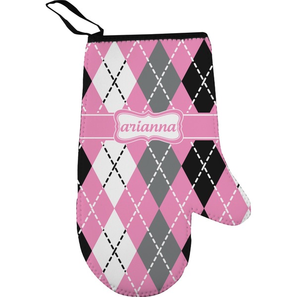 Argyle Personalized Oven Mitts