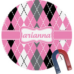 Argyle Round Fridge Magnet (Personalized)