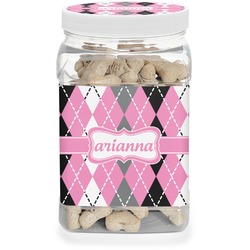Argyle Dog Treat Jar (Personalized)