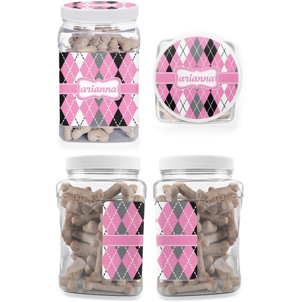 Argyle Pet Treat Jar - Multiple Angles