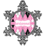 Argyle Vintage Snowflake Ornament (Personalized)