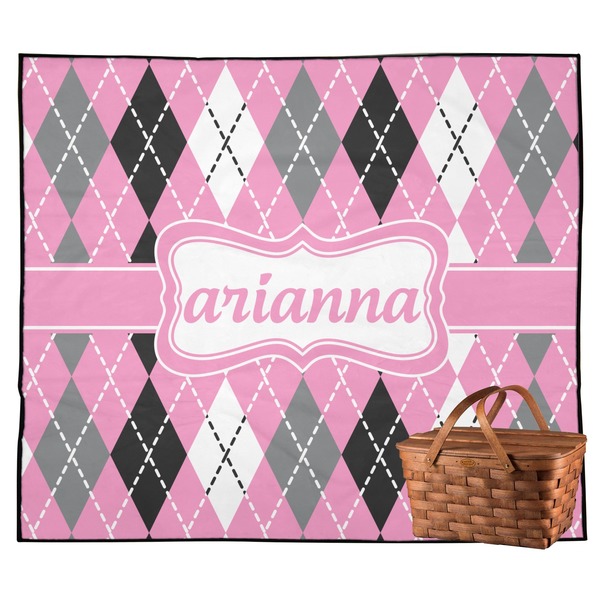 Custom Argyle Outdoor Picnic Blanket (Personalized)