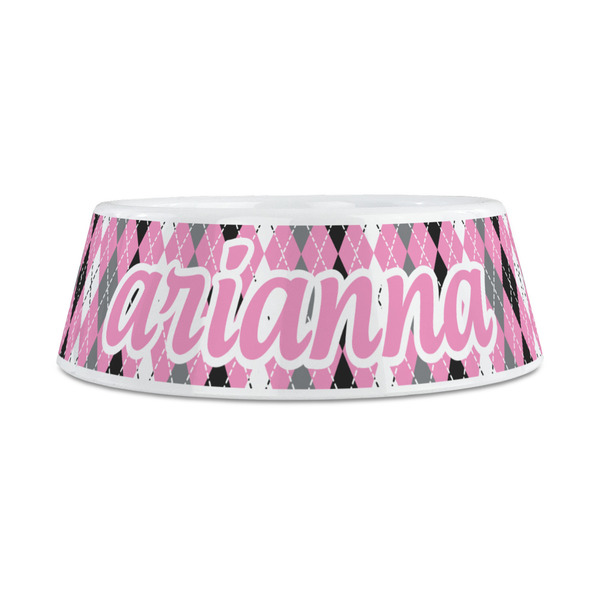 Argyle Plastic Dog Bowls - Medium - FRONT