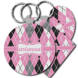 Argyle Plastic Keychain (Personalized)