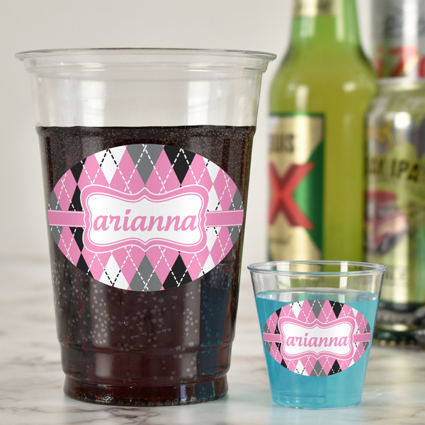 Argyle Plastic Shot Glasses - In Context