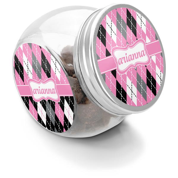 Custom Argyle Puppy Treat Jar (Personalized)