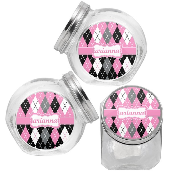 Argyle Puppy Treat Jar - Top Left Right