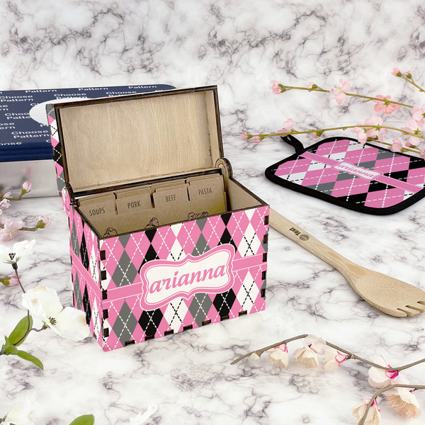 Argyle Recipe Box - Full Color - In Context