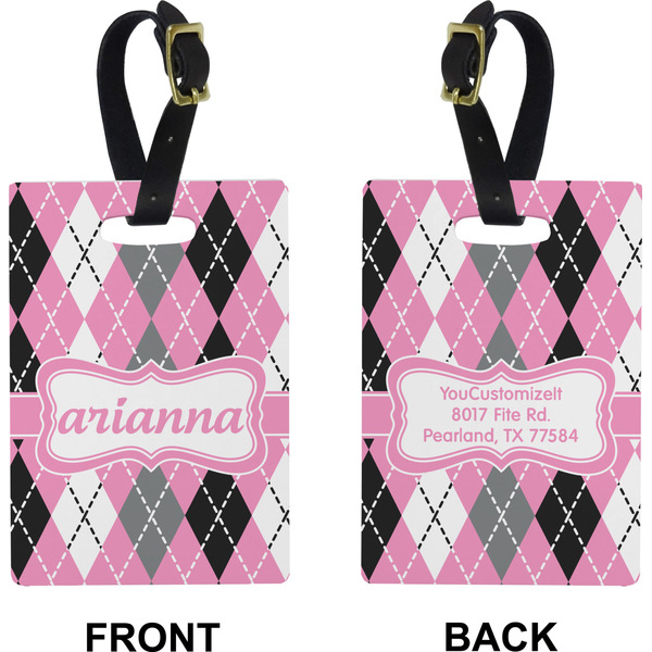 Argyle Rectangle Luggage Tag (Front + Back)