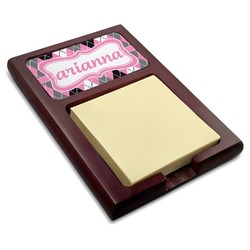 Argyle Red Mahogany Sticky Note Holder (Personalized)