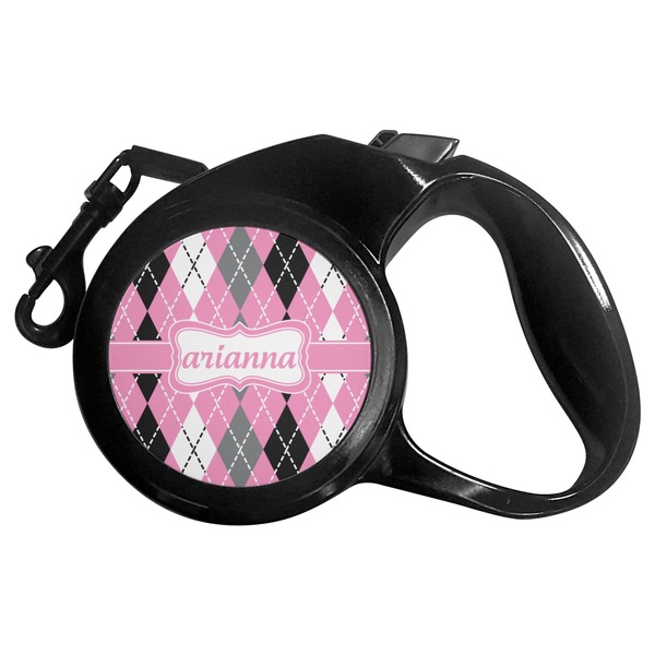 Custom Argyle Retractable Dog Leash - Large (Personalized)