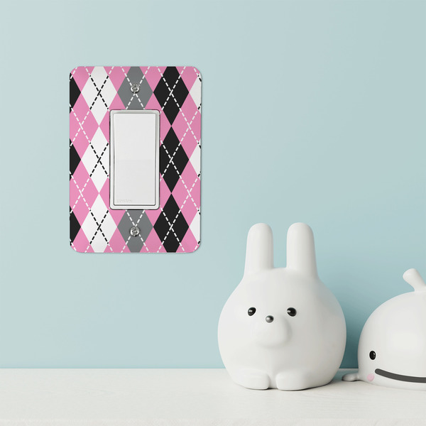 Argyle Rocker Light Switch Covers - Single - IN CONTEXT