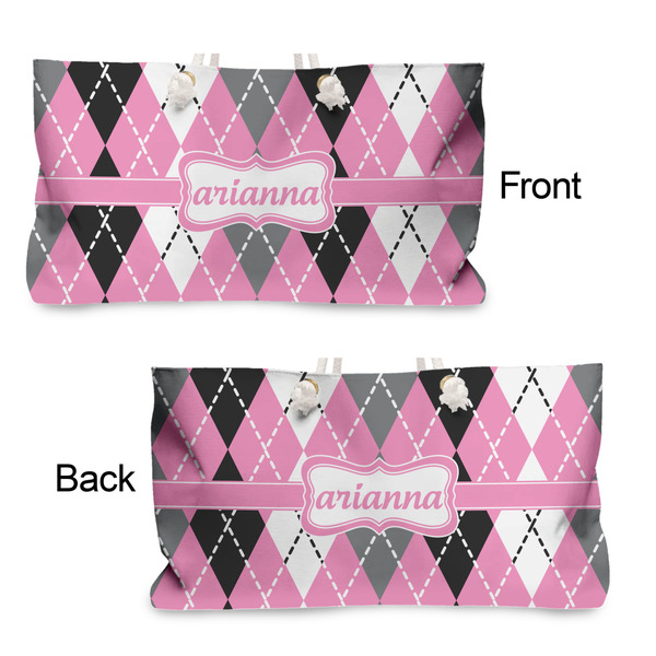 Argyle Large Rope Tote - From & Back View