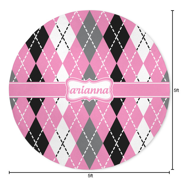 Argyle Round Area Rug - Size