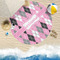 Argyle Round Beach Towel Lifestyle