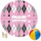 Argyle Round Beach Towel (Personalized)