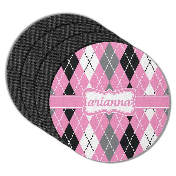 Argyle Round Coaster Rubber Back - Main
