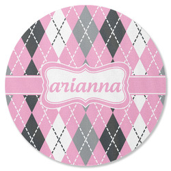 Argyle Round Rubber Backed Coaster (Personalized)