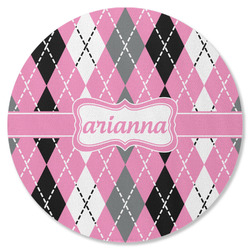 Argyle Round Rubber Backed Coaster (Personalized)