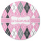 Argyle Round Rubber Backed Coaster (Personalized)